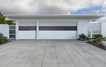 Infinity Flush Panel Smooth Steel Garage Door with Horizontal Modern Glass Design