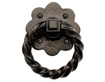 4" Black Solid Aluminum Twisted Ring Pull w/ Base