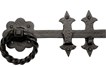 10" 3/4 Carriage House Twisted Ring Door Latch; Cast Aluminum; Black