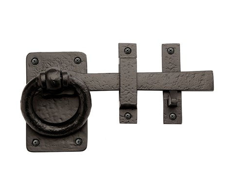 8"/10" Carriage House Traditional Door Latch; Cast Aluminum; Black