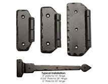 4", 4-3/4", 6" Rustic Butt Hinge Plate ; Solid Aluminum For Rustic spear and Mission Flat End Hinges