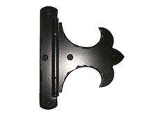 12x8 In. Fleur de Lis 2pc offset Hinge; Solid Aluminum;Black