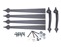 16" Spear end Hardware kit Americana Stamped Steel hinges; with pull handles