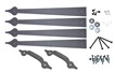 16" Americana Hardware Kit with spear end stamped steel hinges w/ lift handles