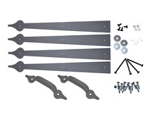 16" Americana Hardware Kit with spear end stamped steel hinges w/ lift handles