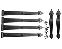 Wrought Iron Hardware Kit 16" hinges with molded Clavos,Pull handles & Fasteners