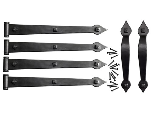 Wrought Iron Hardware Kit 16" hinges with molded Clavos,Pull handles & Fasteners