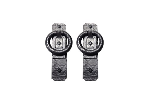 Traditional 4 1/2" Mission Magnetic Ring Pull set w/ Escutcheon Plate& studs; ABS Plastic